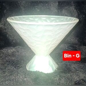 Elegant White Textured Glass Bowl